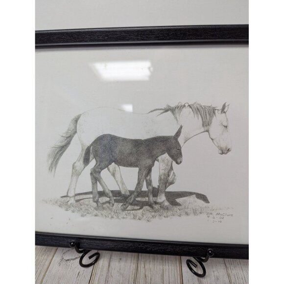 Jane McClure Jane's Prints Horse and Donkey Best Friends Framed Print 10X8" - Picture 2 of 3